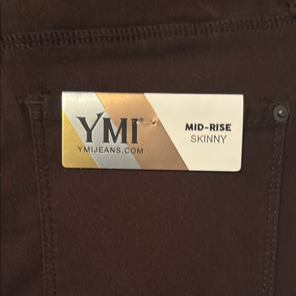 YMI Brown Mid-Rise Skinny Jeans